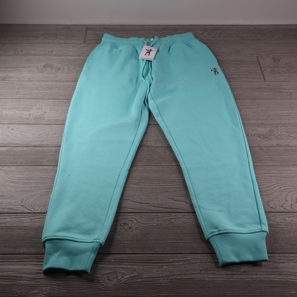NWT Eastside Golf Jogger Sweatpants Men's M Turquoise Blue Embroidered